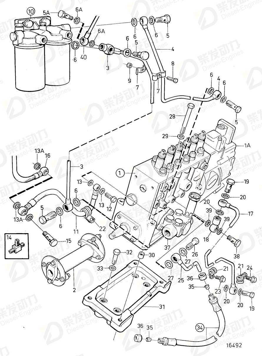 VOLVO Oil feed pipe 477999 Drawing VOLVO Oil feed pipe 477999 Drawing